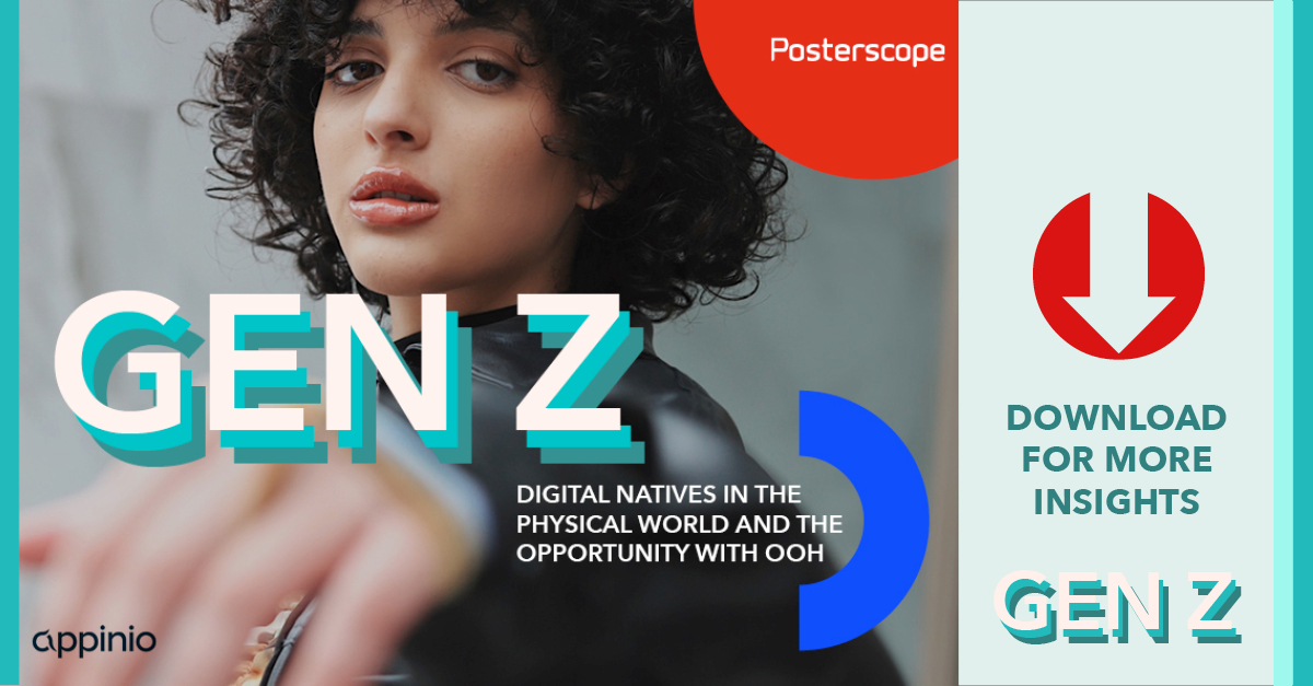 So, we did a research project. On Generation Z. The report, developed with our research partner @appinio highlights the challenge for brands to reach this audience beyond the personal screen and the opportunity to reach them with OOH Download here posterscope.com/what-we-think/…