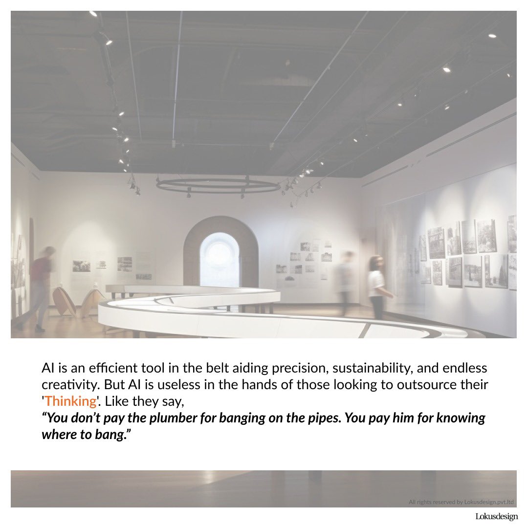 Lokusdesign's tweet photo. Dive into the extraordinary world of #spatialdesign &amp; explore how #AI is reshaping the way we perceive, plan, and execute spaces with 5 key AI #Mantras for a #designer to consider in practice.

For more design inspiration, follow us.
#DesignWithAI #SmartDesign #InnovationInDesign https://t.co/KnW7dwKPtp