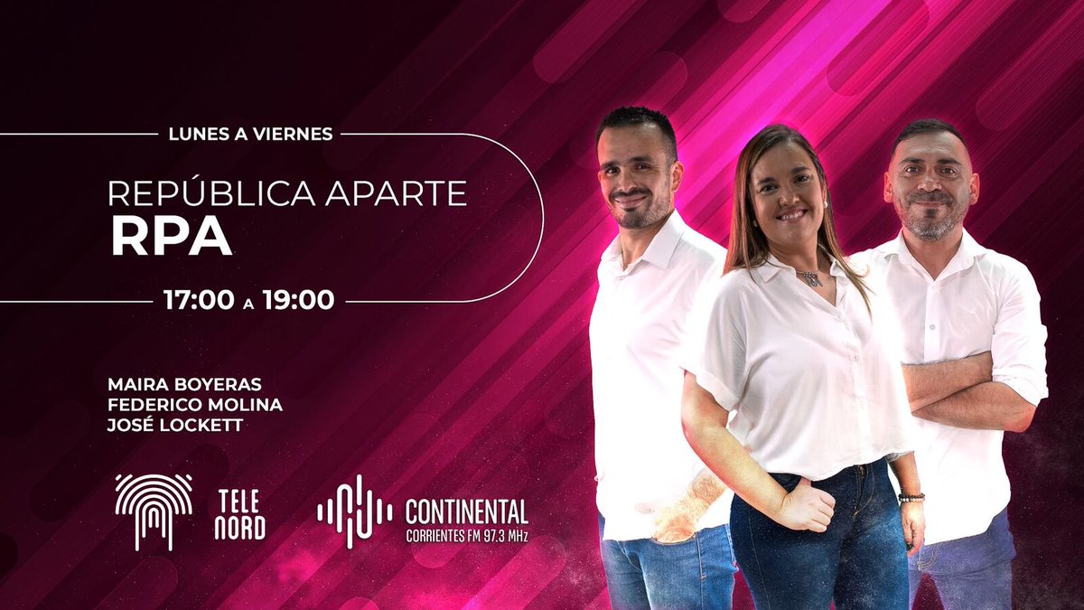 nordcontinental's tweet photo. 😎Las tardes de #ContinentalCorrientes forman parte de una República totalmente diferente
República Aparte….Tercera Temporada
⏰Hasta las 19hs.
.
#ContinentalCorrientes
📻Escuchanos en la 97.3
📺Canal 21 de Gigared • Sintonía Digital 20.2 https://t.co/5seDF5D850
