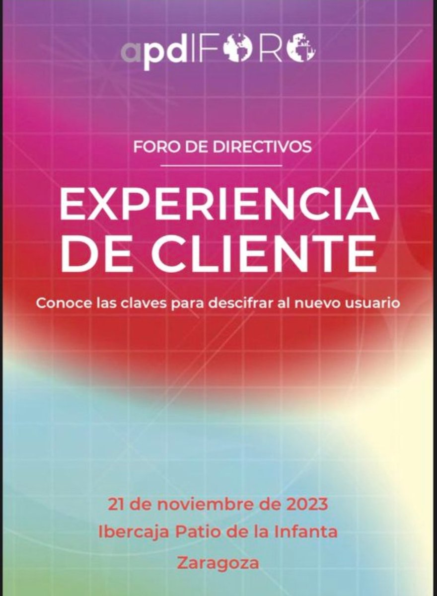 CulturaRSC's tweet photo. Enhorabuena @APDasociacion foro #ExperienciadeCliente en la mente de la alta dirección
Ahora:
1. Patricia Jiménez @MetLifeES
2. Carlos Martínez @Wein
3. Daniel Rey @IAF_Aragon
Integrar la cultura #CX en las empresas #EINF https://t.co/wiwEiaxzfW
#Zaragoza #PatiodelaInfanta https://t.co/7CFM8LyFqp