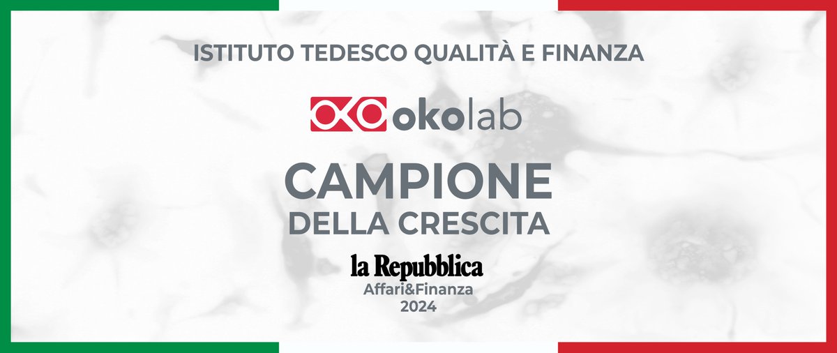 Okolabgroup's tweet photo. Honored to be recognized by #ITQF and @repubblica #AffariEFinanza among the top 800 Italian companies with the highest Economic Growth Rate over the past 3 years. Grateful to our dedicated team, collaborators, and partners for making this milestone possible! #Okolab https://t.co/Fq5MOOKIRM