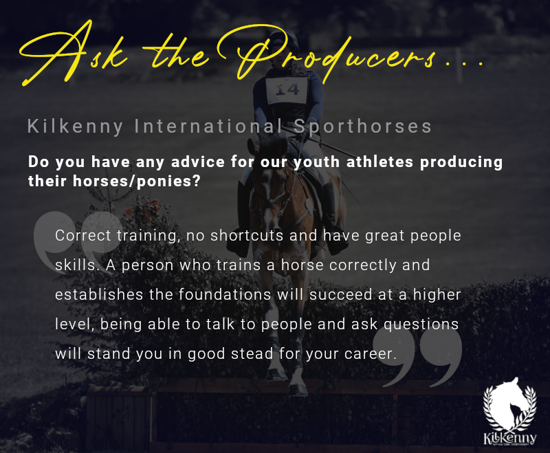 𝐀𝐬𝐤 𝐭𝐡𝐞 𝐩𝐫𝐨𝐝𝐮𝐜𝐞𝐫𝐬... Are you bringing on a young horse for Eventing? Are you looking for your next Eventing partner? We asked Kilkenny international sporthorses for their top tips on what to look for in an Eventer & how to manage moving young horses up the levels.