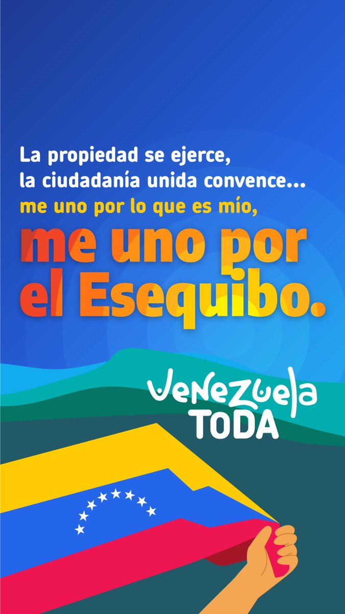 ¡Unidos por lo que es nuestro! 🇻🇪 Hoy, en Venezuela, decimos alto y claro: ¡5 veces SÍ al #Esequibo! Con la fuerza de la unidad, reafirmamos nuestro legítimo derecho sobre esta tierra. ¡Juntos, lograremos hacer valer nuestra verdad! 💪