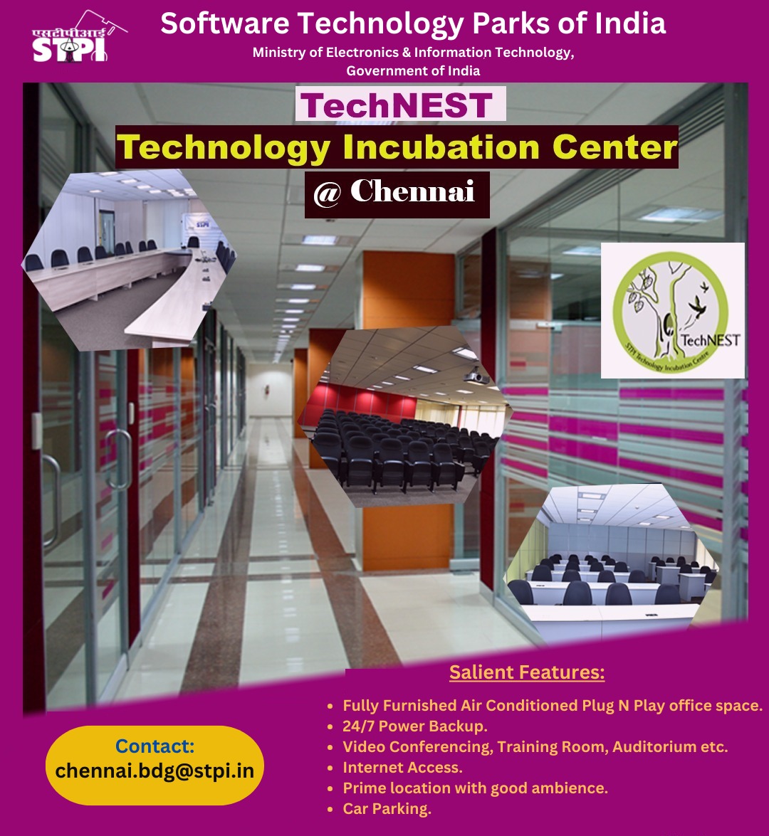 STPIChennai's tweet photo. The state-of-the art incubation facility at STPI-Chennai, known as #TechNEST, offers a 201-seat plug-n-play space, serving as a catalyst by delivering affordable services to #startups & #MSMEs.
@arvindtw
#STPIINDIA #STPIINCUBATION #GrowWithSTPI #STPICoEs
#STPIFinBlue https://t.co/Uy0UQ4FESB