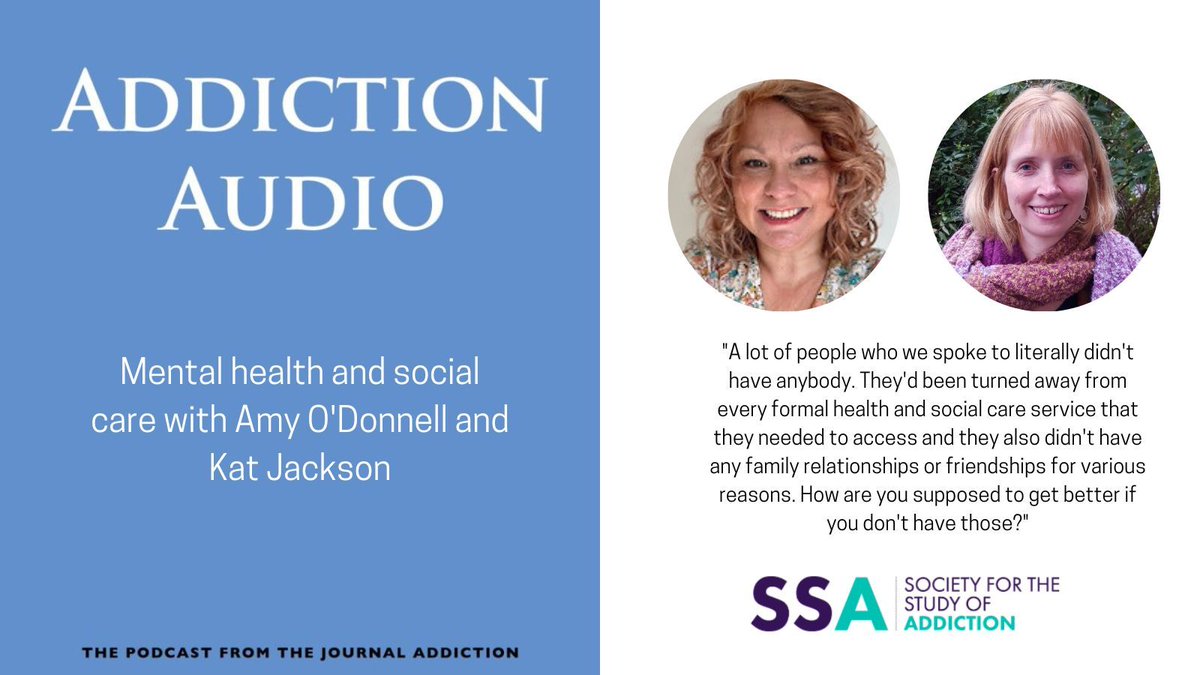 In this Addiction Audio Amy O'Donnell @uniofnewcastle and @KatJ79 discuss their recent research into mental health and social care. Listen to it here: buff.ly/3SLftWN @addictionjrnl #SciComms #MentalHealth