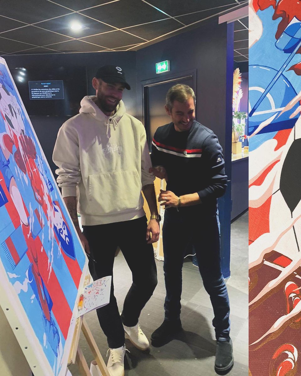 yohzer's tweet photo. Retour sur le live painting a l’occasion des 110 ans de @SMCaen avec @hello_gustave https://t.co/1PzTTZca6j