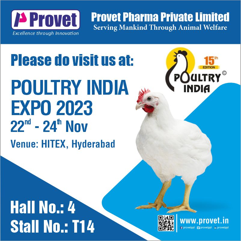 provetppl's tweet photo. Provet Pharma cordially invites you to the POULTRY INDIA EXPO 2023 to be held at HITEX, Hyderabad on 22nd, 23rd &amp; 24th of November 2023.
#Provetpharma #Avinova #Poultry #poultryindiaexpo2023 #Concepts #solutions #broilers #Layerbirds #poultryfarming #PoultryIndustry #invites https://t.co/E99nKJEwgX