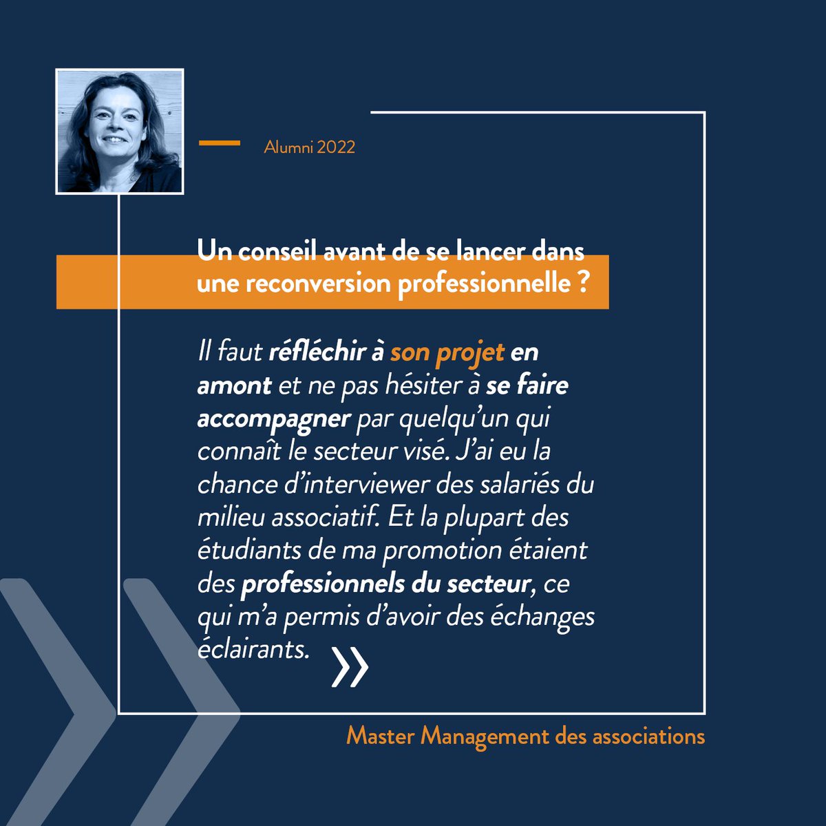 Aujourd’hui, c’est la Journée nationale de la #reconversion professionnelle !

Près de 1️⃣5️⃣% de nos #étudiants en formation continue connaissent une reconversion #professionnelle.

Parmi eux, Katia GÉLY, Alumni 2022 de l’Executive Master Management des associations 👇