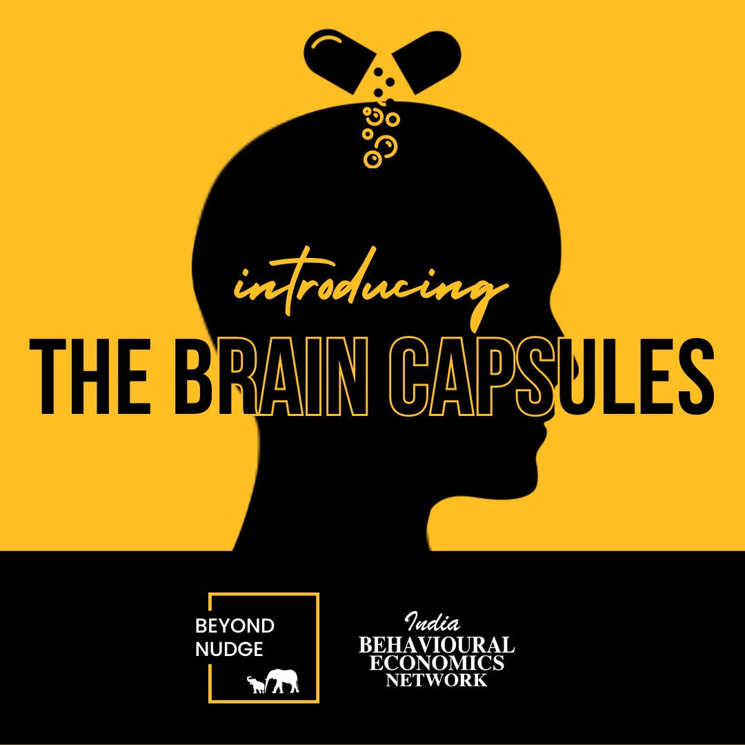 🌟 Presenting #TheBrainCapsules Series!✨ 

Vitamin for your brain... we are delving into intriguing #BehaviouralScience principles every week! 

#BeyondNudge #BehavioralScience #BehavioralEconomics #BehaviouralEconomics

<a href="/IndiaBEnetwork/">India Behavioural Economics Network (IBEN)</a>