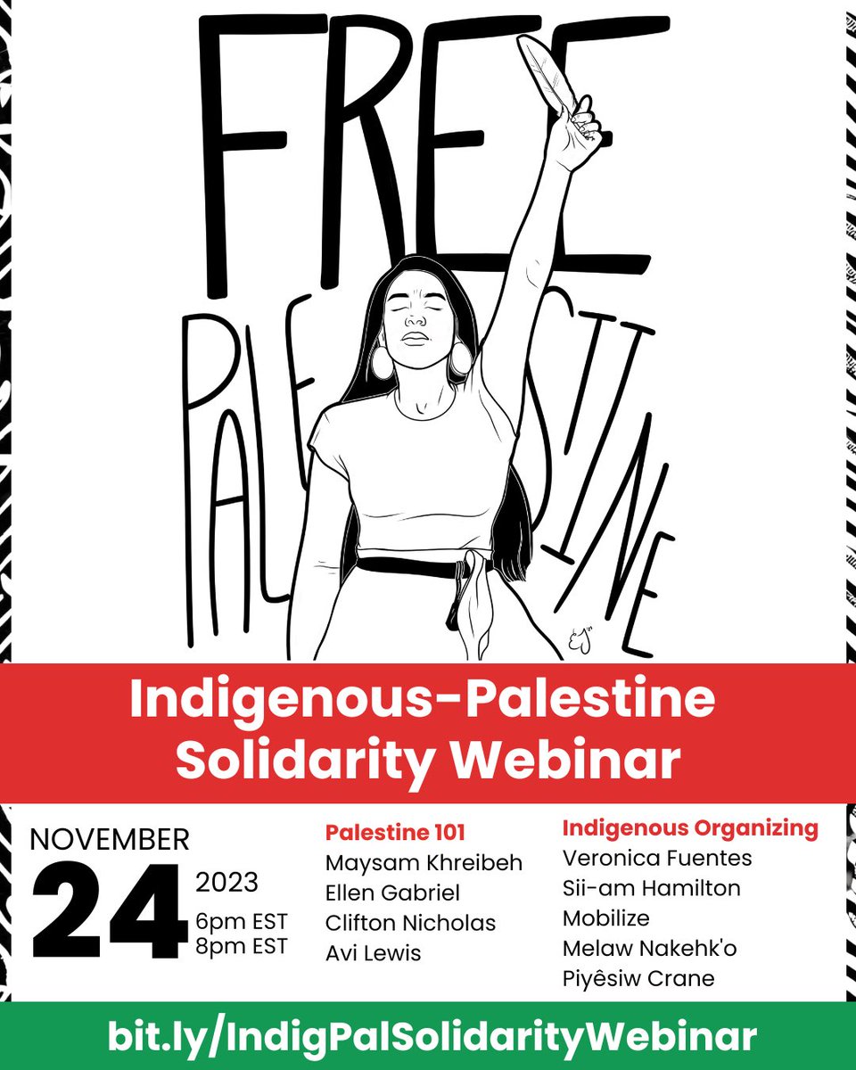 Friday November 24th webinar #Indigenous - #Palestine Solidarity #FreePalestine