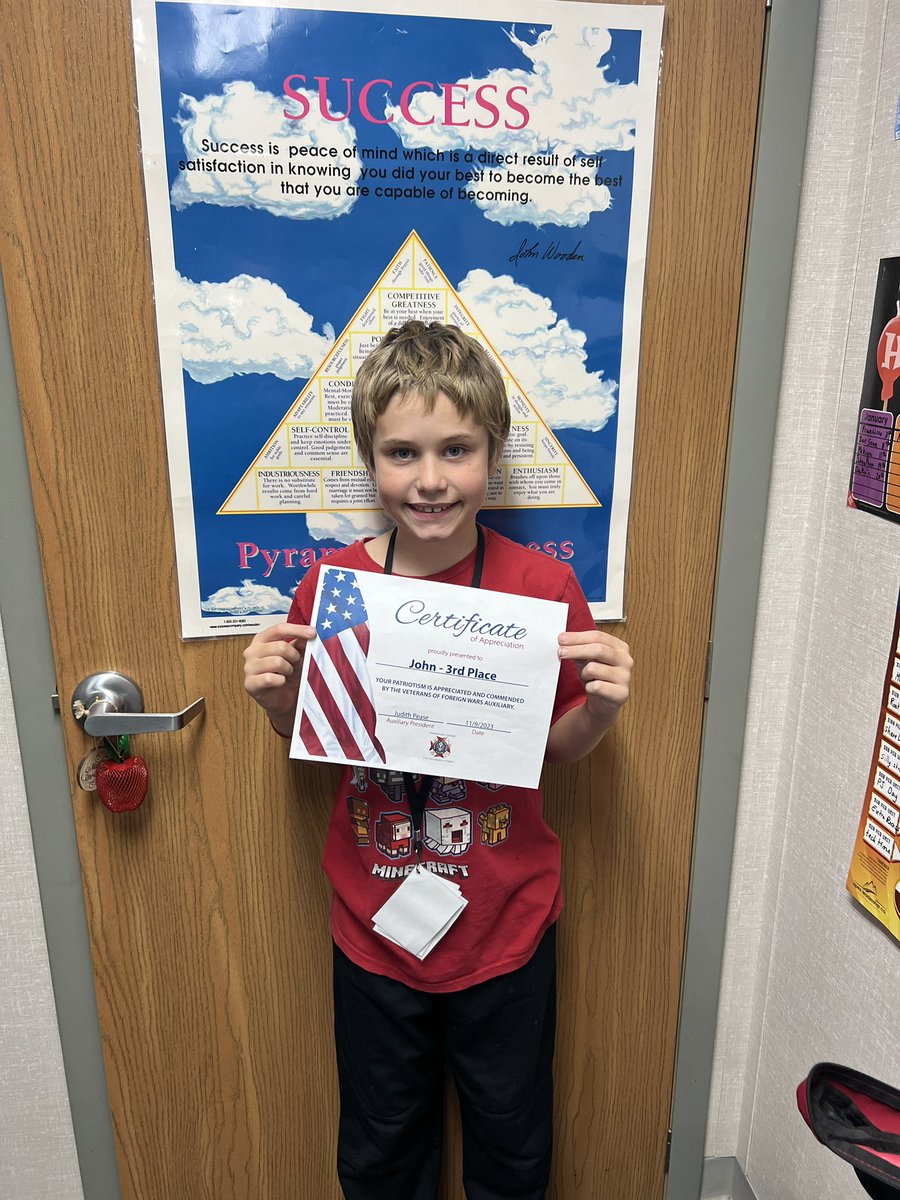 mr_goudy's tweet photo. John got 3rd place in the Legion’s coloring contest!!

#hlwwproud
#lakerproud
#4thgradelife https://t.co/LGORRLh5vO