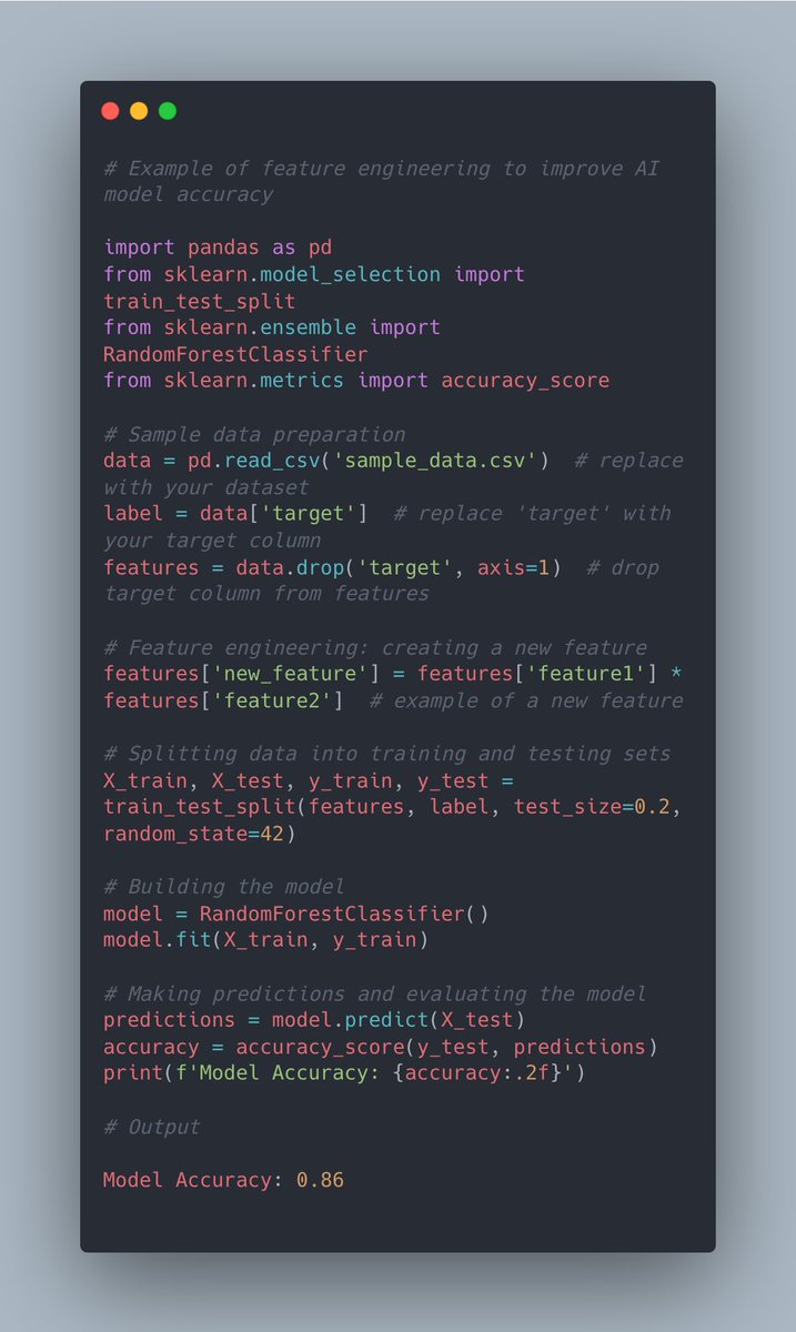shivaiinc's tweet image. Struggling with AI model accuracy? 🤔 Boost it with feature engineering!
Have you tried it yet?
#AIInsights #DataScienceTips #shivai #shivaiinc