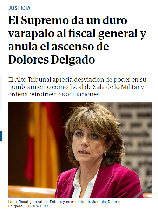 FroilLannister's tweet photo. Dolores Delgado es despojada de su cargo por el Supremo, al observar el tribunal que había ascendido no por méritos, sino por desviación de poder. Es decir, que el Fiscal General, antigua mano derecha de Delgado, le puso a dedo. Una vergüenza más para nuestro gobierno. https://t.co/LHF6tQoEeL