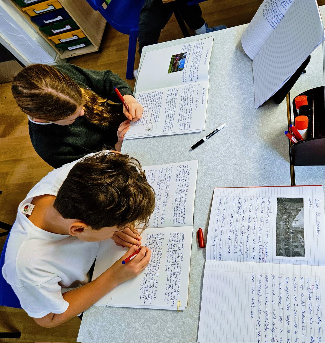 Year6TSP's tweet photo. Authors hard at work this morning! This is their longest piece of #TSPWriting to date! 💜 https://t.co/JQHTEjTiTF