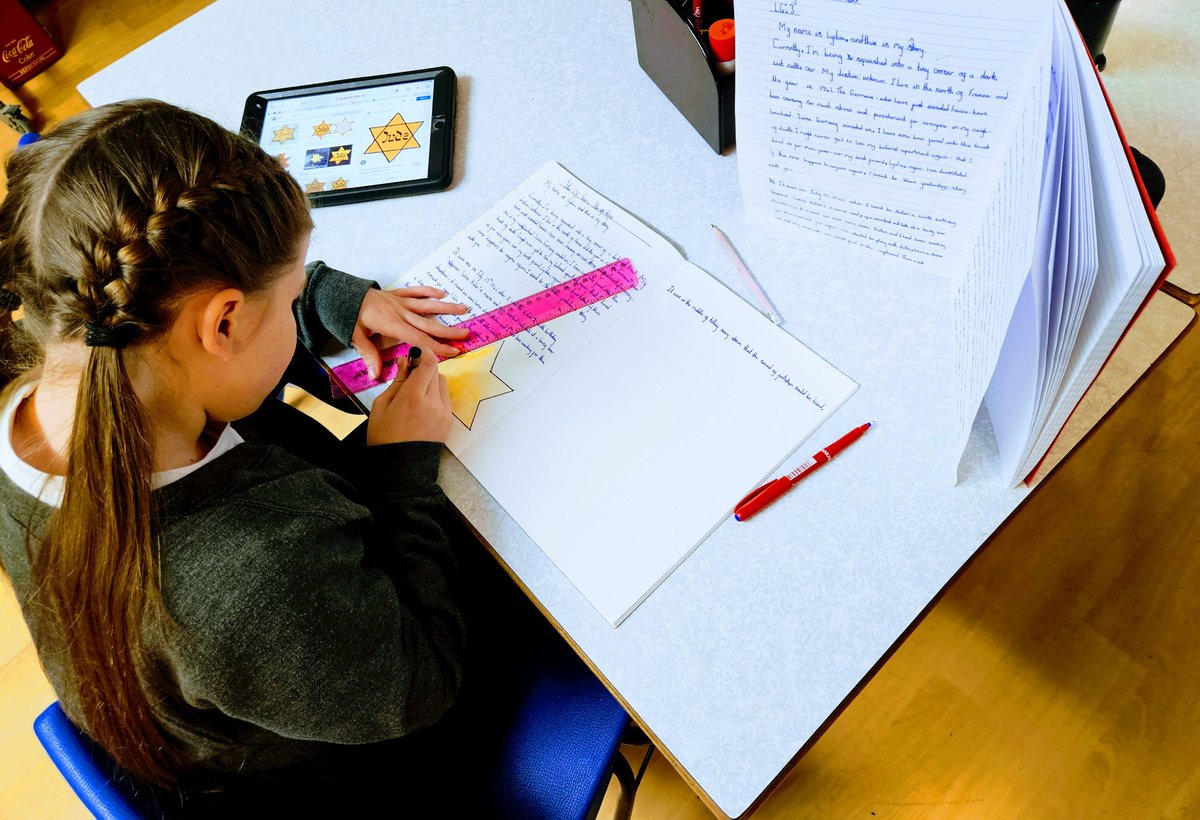 Year6TSP's tweet photo. Authors hard at work this morning! This is their longest piece of #TSPWriting to date! 💜 https://t.co/JQHTEjTiTF
