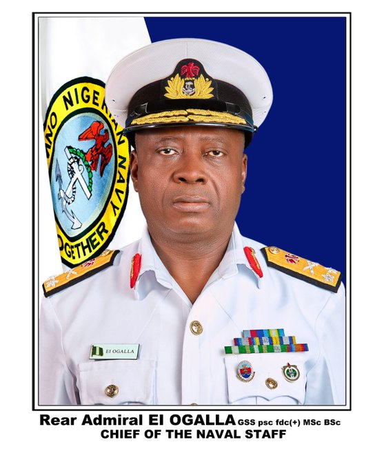 channelstv's tweet photo. Vice Admiral Emmanuel Ogalla, Chief of Naval Staff, has requested that the National Assembly intervene in order to improve surveillance of the backwaters, creeks, and other areas behind the coastline. 
According to him, if this is done, oil theft, pipeline vandalism, and illegal refining will be continuously monitored 24 hours a day, seven days a week.

#CTVTweets
#ChannelsTVNews