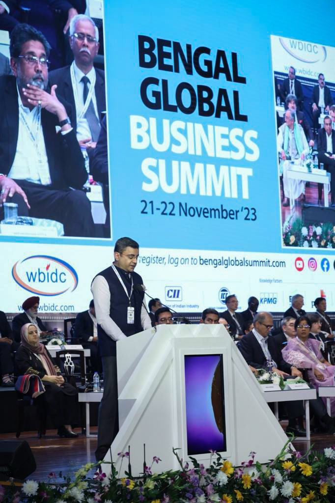 ficci_india's tweet photo. Over the course of seven editions, #BGBS has become bigger and better mirroring the state’s progress, which has seen a three-fold increase in the GSDP in the past decade or so. West Bengal has emerged as a favoured investment destination under the leadership of the Chief Minister, and it is reflected in the keen interest of potential investors: FICCI President Mr @subhrakantpanda at the 7th Bengal Global Business Summit in Kolkata