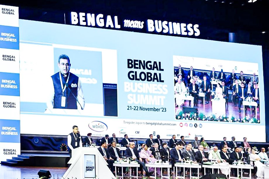 ficci_india's tweet photo. Over the course of seven editions, #BGBS has become bigger and better mirroring the state’s progress, which has seen a three-fold increase in the GSDP in the past decade or so. West Bengal has emerged as a favoured investment destination under the leadership of the Chief Minister, and it is reflected in the keen interest of potential investors: FICCI President Mr @subhrakantpanda at the 7th Bengal Global Business Summit in Kolkata