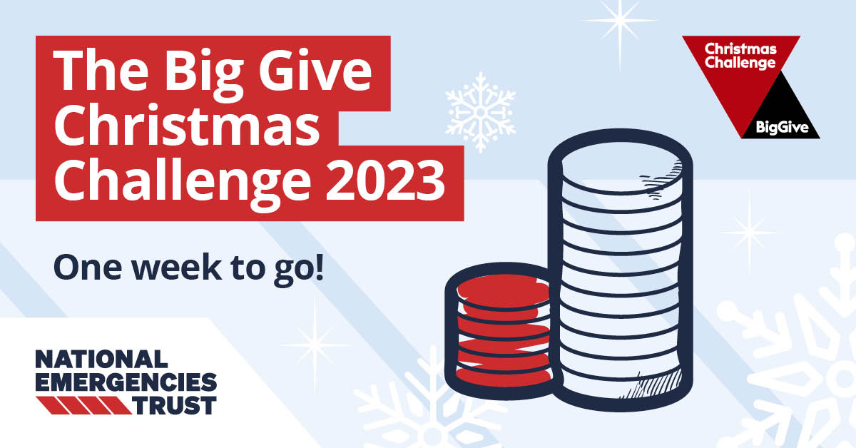 ⏳ It is just one week to go until the 2023 @BigGive #ChristmasChallenge! We will be taking part and asking for your donations to support UK disaster survivors. We want to help improve their access to #mentalhealth support. From the Manchester Arena attack to the Grenfell Tower…