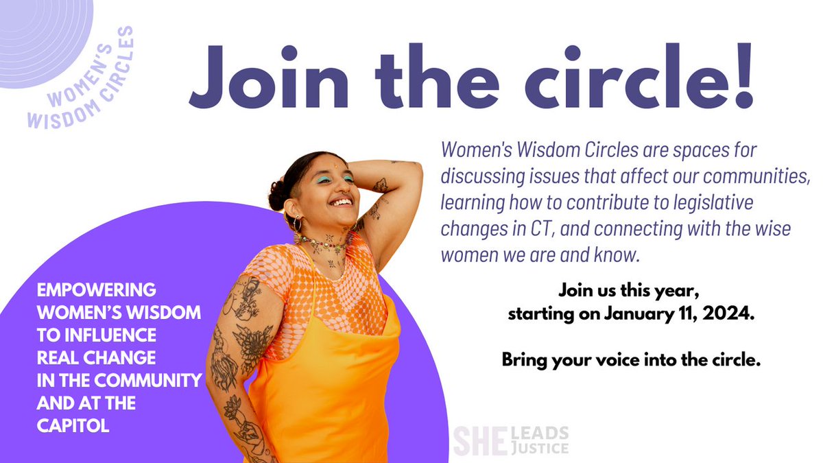 Step boldly into empowering conversations where your experience counts. Join Women's Wisdom Circles to influence legislative change! 
Registration is now open!
bit.ly/3sHxwT1 

🌟✊
#WiseWomen #WomensWisdomCircles #Advocacy #RealChange #SheLeadsJustice