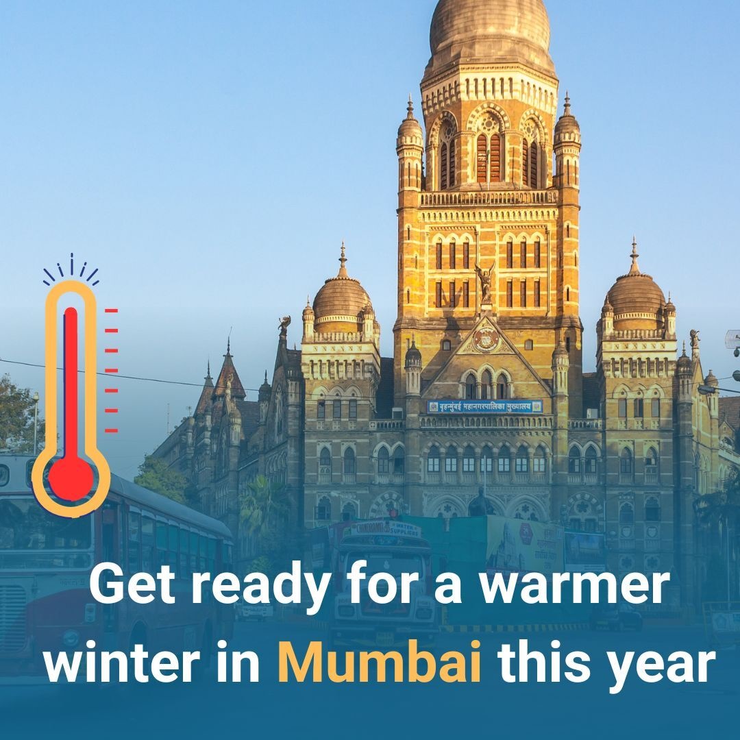 WeatherRadar_IN's tweet photo. December is knocking, but Mumbai's not quite ready to chill! 🌡️☀️ High temperatures soaring above 34°C likely to keep winter warm this year. 

#WarmDecember #MumbaiWeather #mumbaidiaries #Mumbaicity #MumbaiVibes https://t.co/SRwf4A9CDD