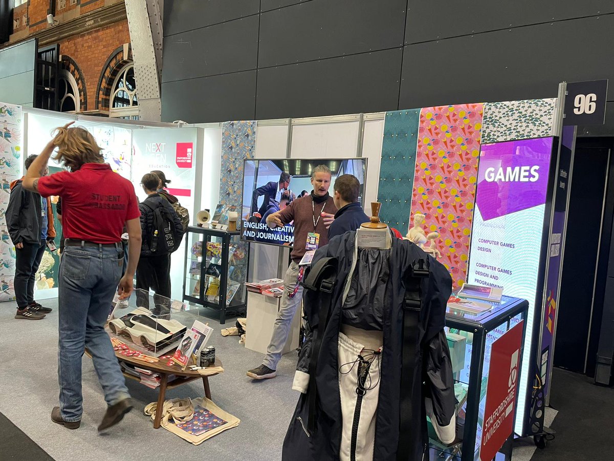 Great to be at <a href="/ucas_online/">UCAS</a>
#CreateYourFuture in Manchester today. Come along to the @StaffsUni stand 96 to find out about our award winning #creative courses. #filmmaking #filmproduction #degree <a href="/staffsuni_dta/">Digital, Technologies & Arts</a>