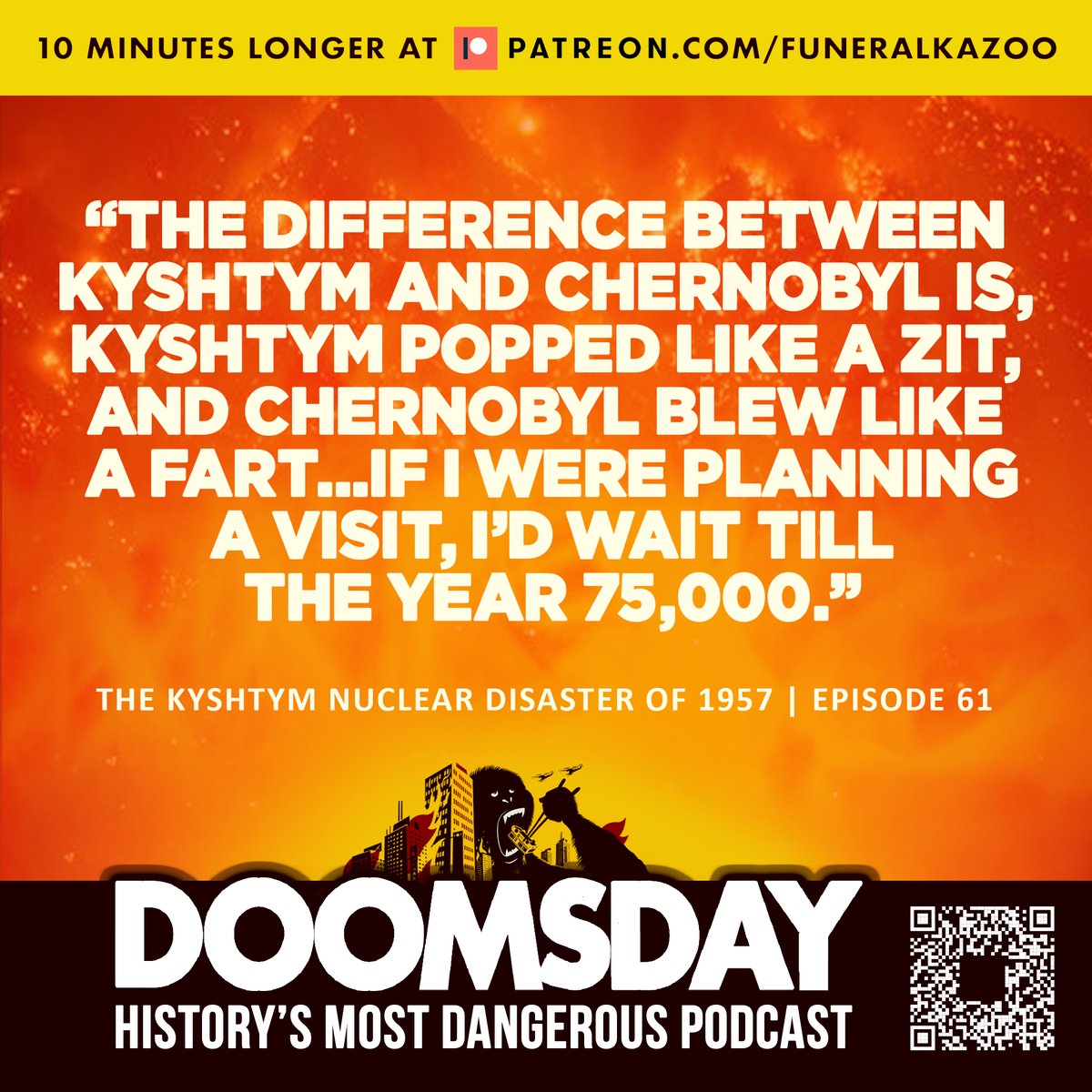 DoomsdayPodcast's tweet photo. NEW EPISODE: This episode contains fart jokes about radiation victims. Viewer discretion is advised.

https://t.co/nKwmdlHlVk 

Spotify: https://t.co/wykrQret5C
Apple: https://t.co/FMGgFrcwE0

#rescue #disaster #education #history #horror #safety #podcast #comedy https://t.co/Au6xLruMdP