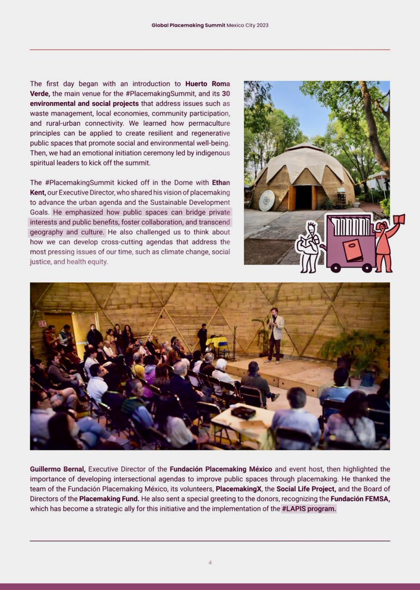 PlacemakingX's tweet photo. The report from our #GlobalPlacemakingSummit is out!
The Global #PlacemakingSummit convened many of the world's #placemaking leaders in Mexico City to set the course for the global movement & support the regional networks w/ cross-cutting global agendas:
https://t.co/yUpAsBCNkx https://t.co/Jkr00IhNkP