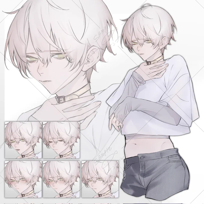 【腰上】白×ひよわ×男子【合計6種】 販売開始しました! #キャラ販売 #SKIMA 