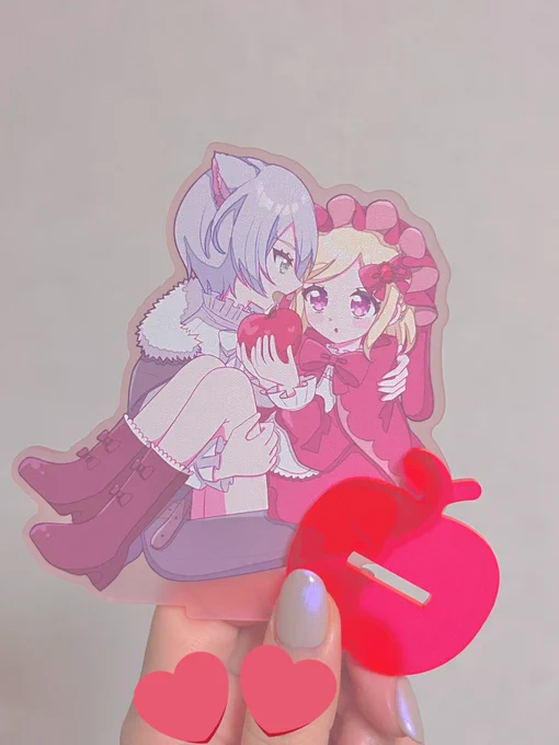 プリジャンで配布するひびふわアクスタ届いた～台座はりんご 今回は可愛く梱包します そんなに沢山作らなかったので欲しい方いましたらぜひ…