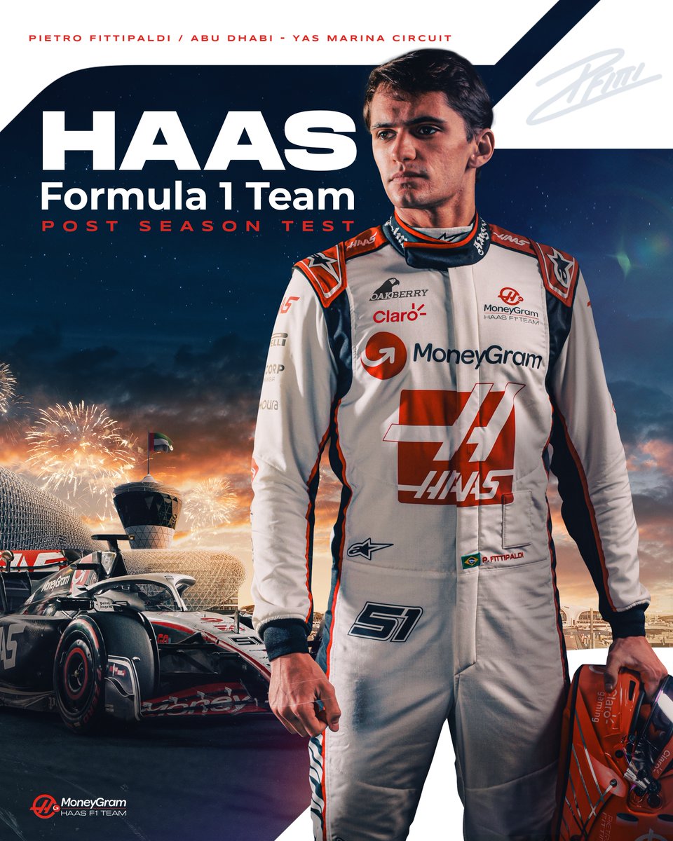 FittiForce's tweet photo. 🚨ANÚNCIO🚨
🇧🇷Pietro vai pilotar o VF-23 pela Haas F1 no dia 28/11 em Abu Dhabi nos testes oficias da Pirelli. 

Ele testará os pneus da F1 para a temporada de 2024!

🇺🇸Pietro will drive the VF-23 for the Haas F1 team November 28th in the official Pirelli test in Abu Dhabi! https://t.co/ftDy2cFuy8