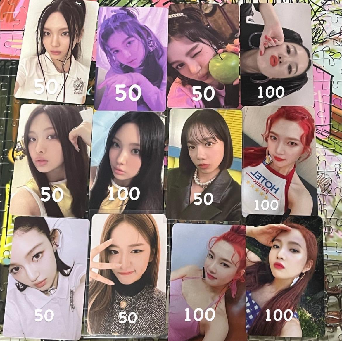 wonyyno's tweet photo. wts lfb kpop photocards pcs pc ph

newjeans hyein &amp; danielle 
jo yuri
red velvet joy &amp; seulgi
ive yujin

- prices in pic
- payo only
- take all for ₱600

## nwjns rv album photocard https://t.co/e3maRb6OfE