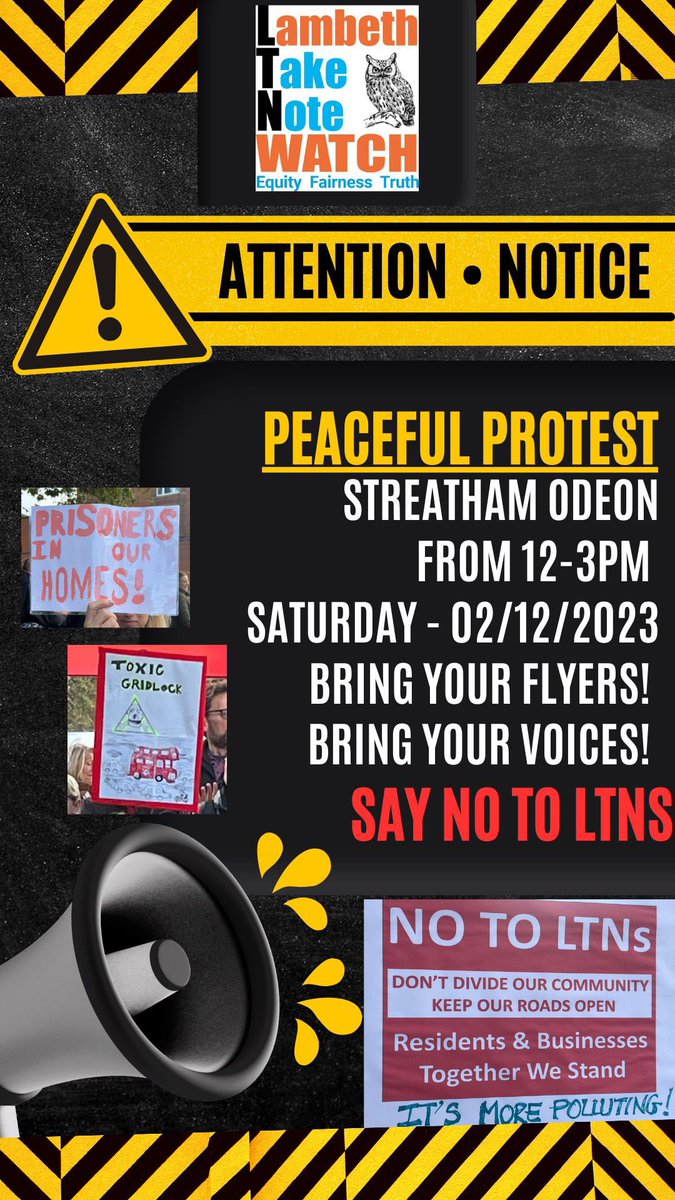 Following on from our last successful and PEACEFUL protest we would like you join us once again! Please share with friends, family & neighbours! #saynotoltns #forthefewnotthemany #cleanairforall #saferstreetsforall LETS GET OUR VOICES HEARD!!!!