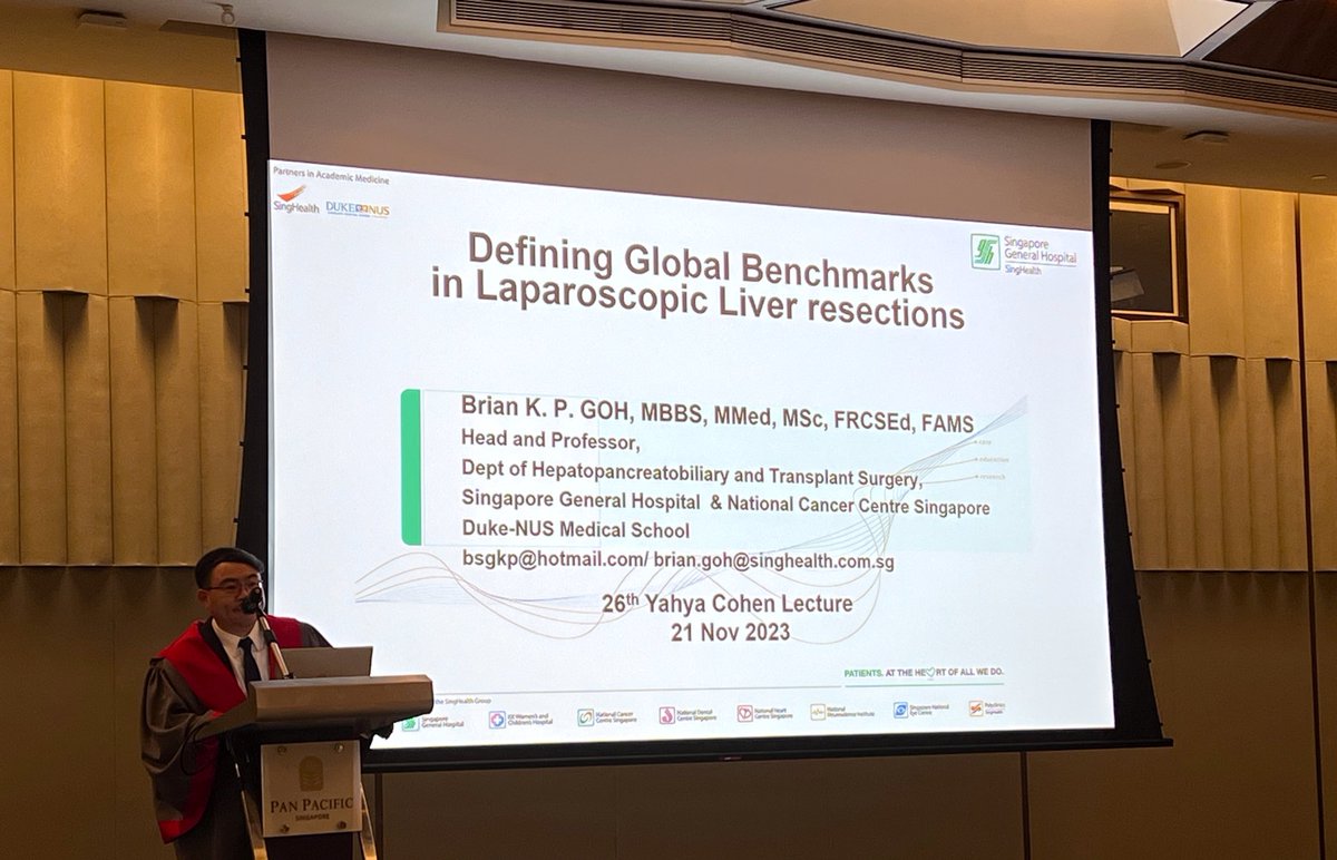 SGH HPB & Transplant Surgery (@sgh_hpbtx) on Twitter photo Professor Brian Goh <a href="/BrianKGoh/">Brian K. Goh</a> delivering the 26th Yahya Cohen Lecture at the College of Surgeons Singapore Annual Lectureship Dinner 2023. This award is given for academic excellence to the best scientific paper in the preceding 2 years! Congratulations! 🏆 #award Professor Brian Goh <a href="/BrianKGoh/">Brian K. Goh</a> delivering the 26th Yahya Cohen Lecture at the College of Surgeons Singapore Annual Lectureship Dinner 2023. This award is given for academic excellence to the best scientific paper in the preceding 2 years! Congratulations! 🏆 #award