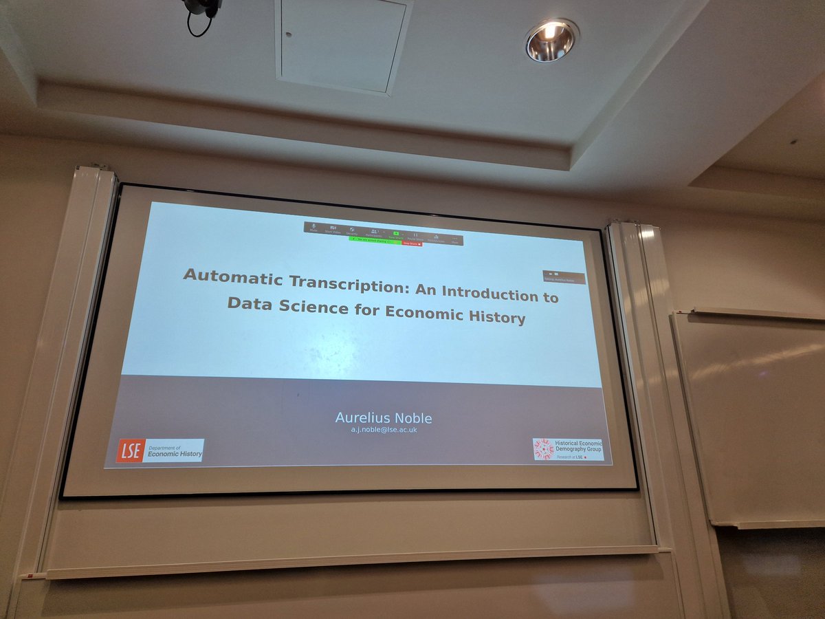 My colleague <a href="/AureliusNoble/">Aurelius Noble</a>, PhD candidate <a href="/LSEEcHist/">LSE Department of Economic History</a> has become an expert in OCR for historical documents. Today is the first of four sessions: the intro lecture, followed by workshops. It will be recorded and I will share the link below. <a href="/EcHistSoc/">Economic History Society</a> <a href="/EconHistAssoc/">EHA</a> #econhist  1/?