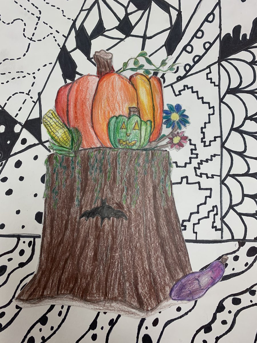 LCoats0725's tweet photo. 5th grade students explored a variety of Elements of Art and Principles of Design creating these contesting still life artworks https://t.co/WiHZ27O2Xh