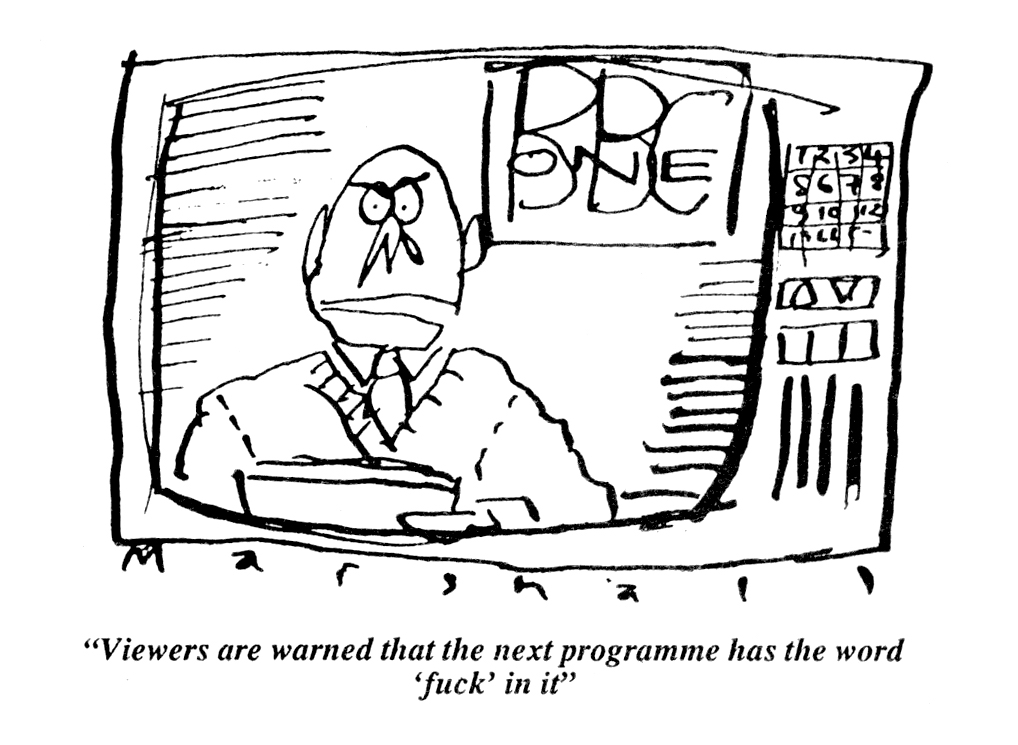 It's #WorldTelevisionDay 📺 here's a repeat from @PrivateEyeNews 'Viewers are warned that the following programme has the word 'fuck' in it.'