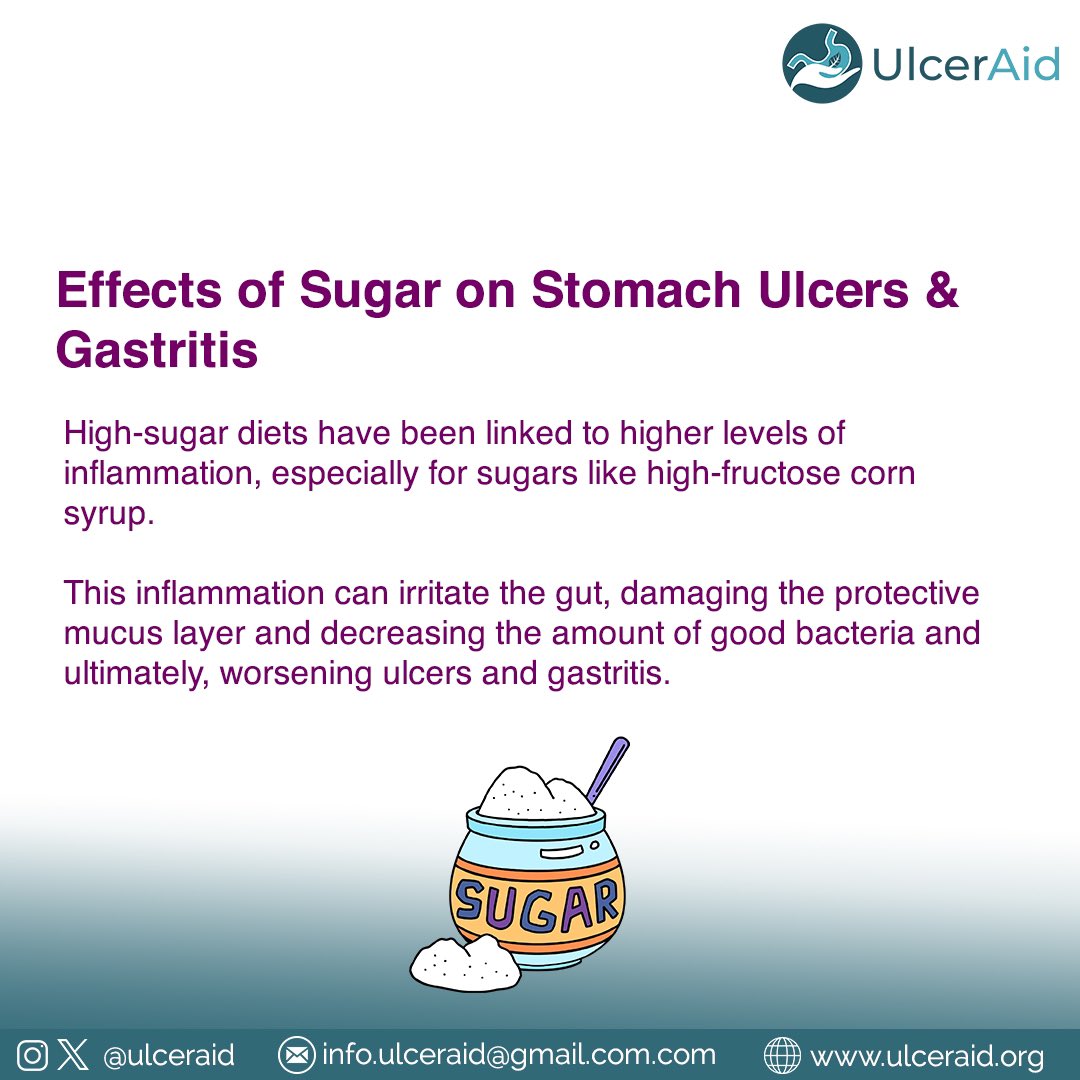 ulceraid's tweet photo. Effects of Sugar on Stomach Ulcers &amp;
Gastritis #ulcerawarenessdrive #Riseupagainstulcer https://t.co/GquOWE3ajZ