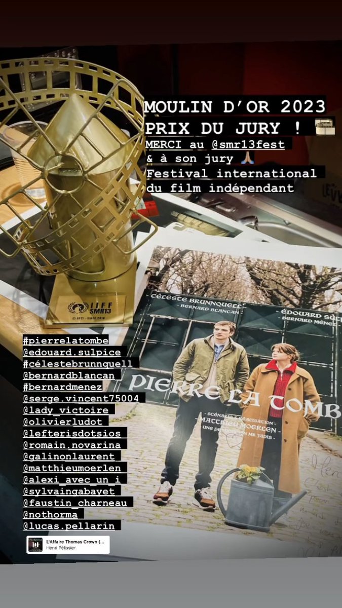 MrJadis's tweet photo. PRIX DU JURY au Festival International du Film Indépendant de Saint-Mitre-les-Remparts,
Ce prix est dédié à la mémoire de notre ami &amp; acteur #pierremegemont
MERCI au jury, MERCI au festival, en présence de Patrice Leconte &amp; de l'accent du midi
#pierrelatombe @MatthieuMoerlen https://t.co/w7MgA1mlMz