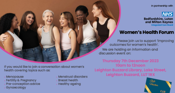 Healthwatch_cb's tweet photo. Join in the conversation #womenshealth 7th December 2023, 10am-12noon, Leighton Buzzard Library.
To book your place, please contact: 0300 303 8554 or info@healthwatch-centralbedfordshire.org.uk
#menopause
#fertilityawareness
#pregnancyhealth
#preconception
#womenshealthmatters https://t.co/wf8ZBTXqYe