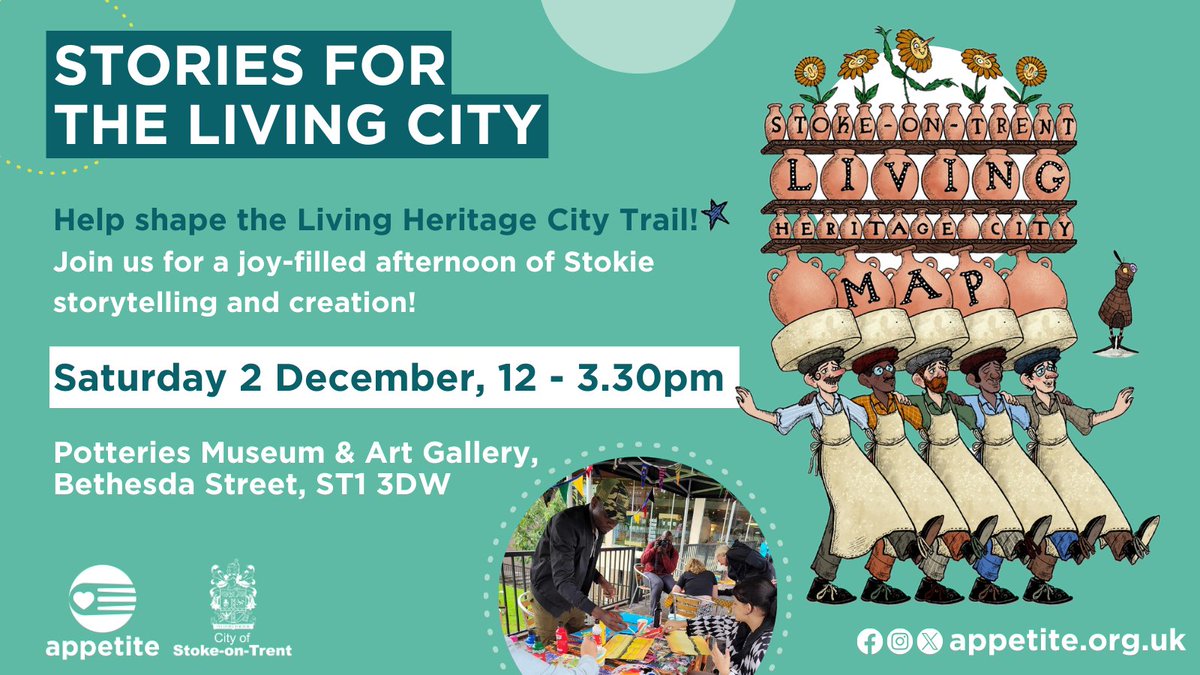 We all know Stoke-on-Trent is AMAZING, but what don’t we know? Every one of us has our own unique Stokie story, and we want to hear yours! Come get hands-on with free creative activities while helping to build the history of our city’s culture and heritage #StokeLivingHeritage