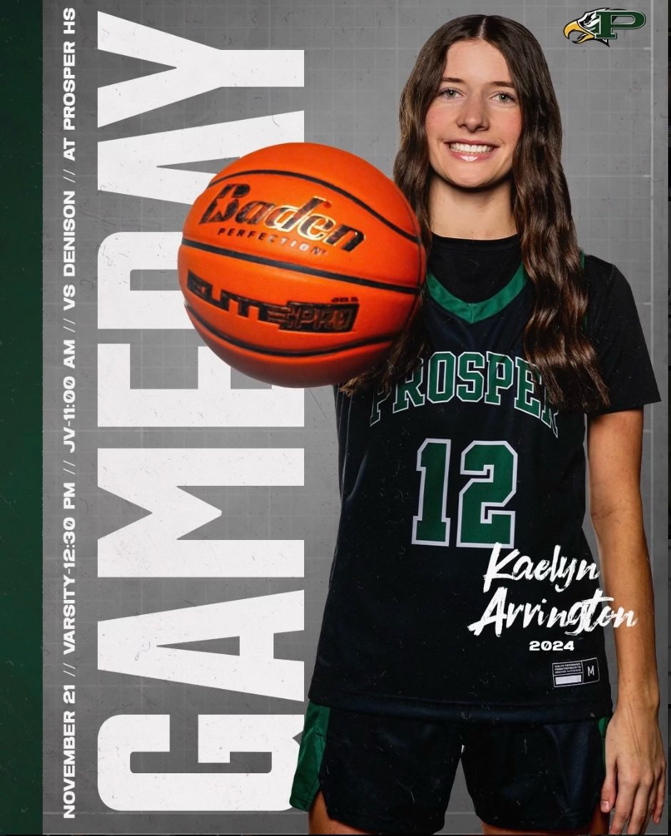 ‼️🏀HOME GAMEDAY🏀‼️
🦅 Prosper Girls Basketball 
🆚 Denison 
🗓️ Tuesday, November 21st
📍 Prosper HS
⏰ Varsity: 12:30 PM 
⏰ JV: 11:00 AM