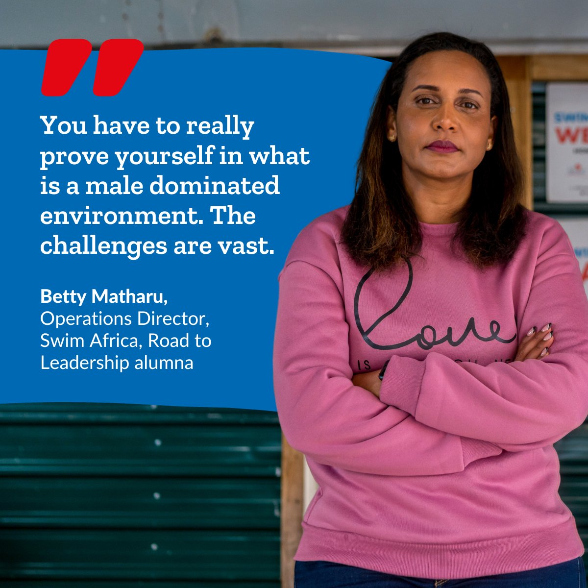 For women in the sports industry confidence &amp; communication are key. Road to Leadership supported Betty Matharu of <a href="/swim_africa/">Swim Africa</a> to boost these skills &amp; lead the way for women coaches. 

Thanks <a href="/DHLexpress/">DHL Express</a>, <a href="/sinapisgroup/">Sinapis</a> &amp; <a href="/SRCTechKe/">Smart Regional Consultants</a> who made this possible: cherieblairfoundation.org/impact/her-sto…
