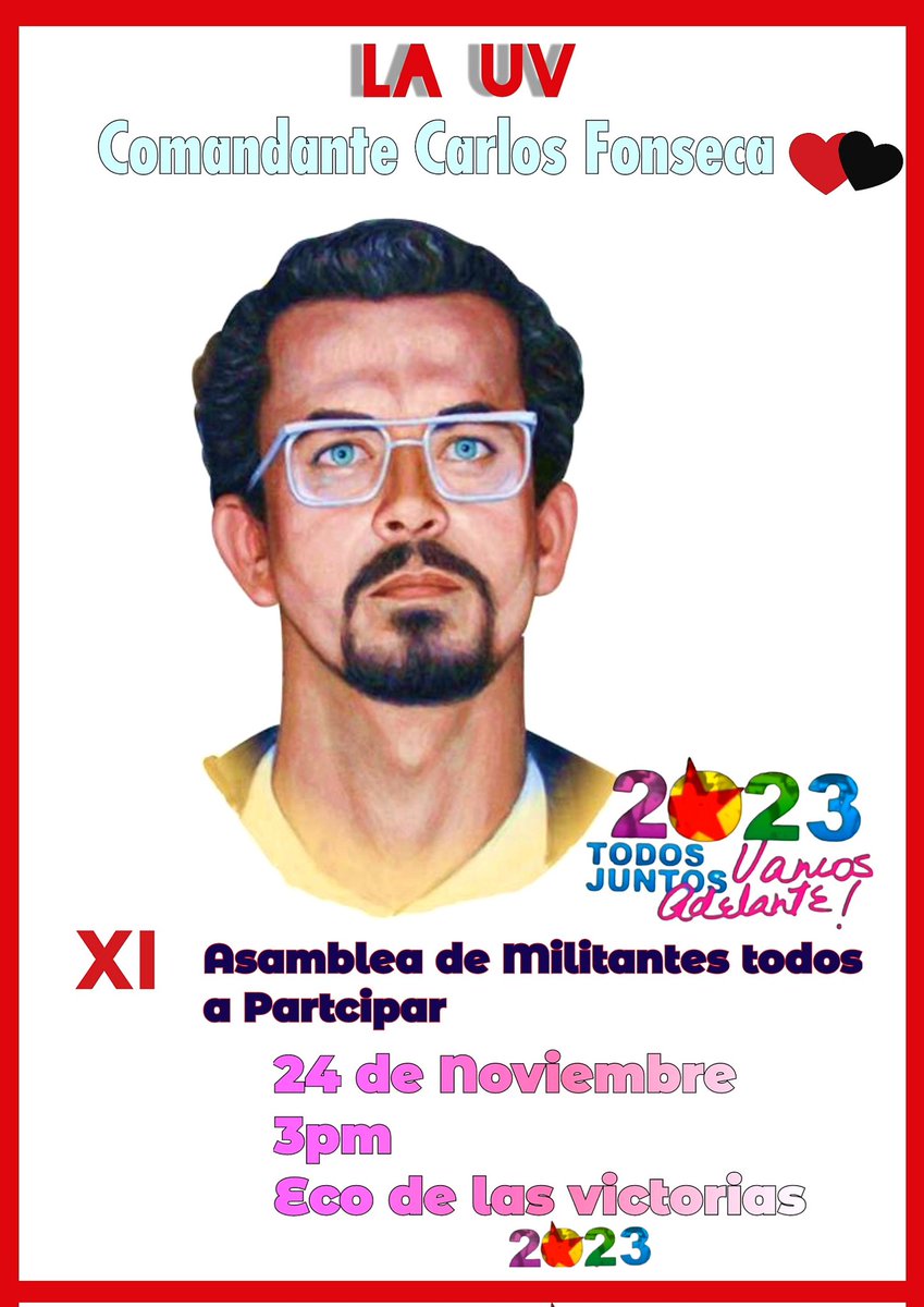 Este viernes 24 estaremos celebrando. La conmemoración del paso a la inmortalidad Del jefe de la Revolución popular sandinista ❤🖤❤🖤💯💯💯
<a href="/Atego16/">@🅰🆃🅴🅶🅾 🇳🇮</a>
<a href="/Eliza_MartinezF/">Elizabeth Martinez</a>
<a href="/ElChatelSandini/">El Chatel 🔴⚫🇳🇮</a>
<a href="/Hijadelmaiz27/">Hijadelmaiz27 🖤</a> 
<a href="/Kassannica/">Kassandra</a> 
<a href="/MayagnaW/">Mayagna Warrior</a>
<a href="/NicaraoNi/">Nicarao</a> 
@katerincabrerao 
<a href="/Nayocontrabando/">Nayo Contrabando</a>