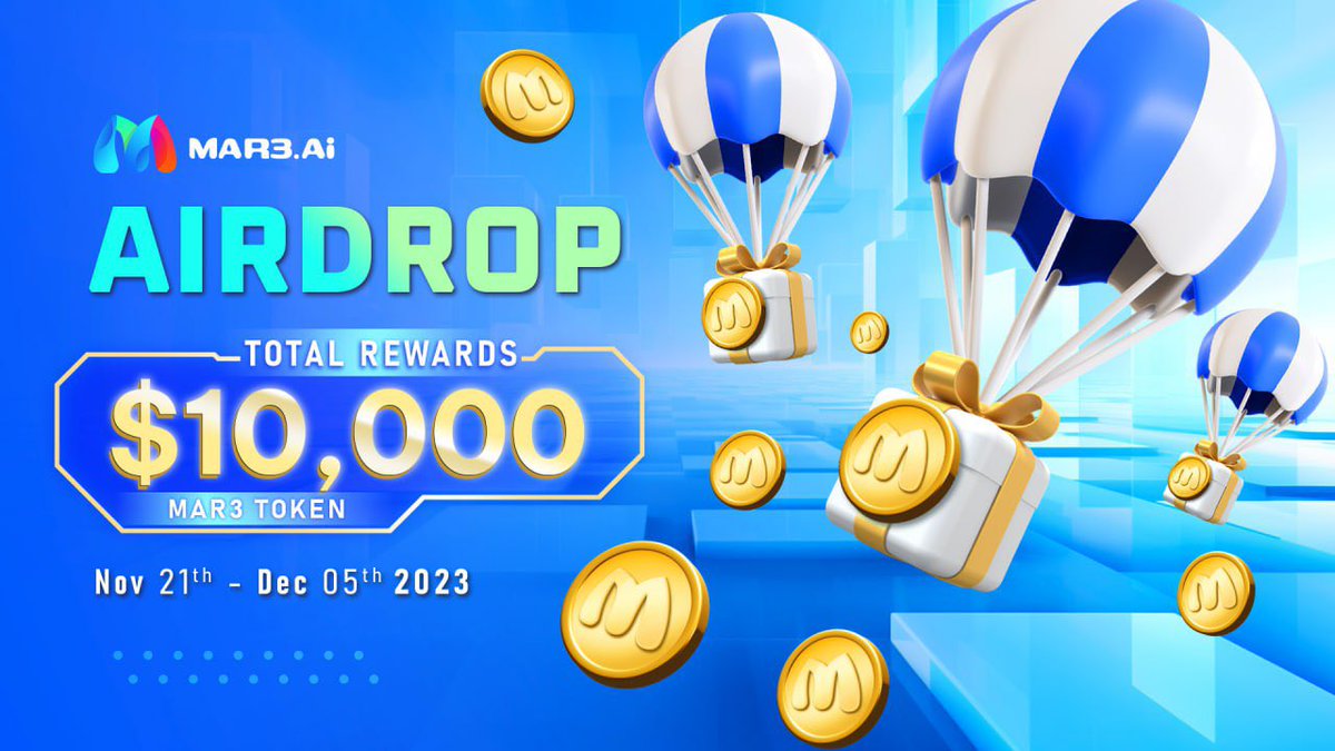 🚨 OUR AIRDROP IS NOW LIVE!

⚡️ Join in our Airdrop and earn $MAR3 by completing tasks.

👉 Join our airdrop bot here: t.me/Mar3AIAirdropb…

🎁 Each winner will receive $5 worth of Mar3 Tokens. A total of 1500 Winners will be selected.

🏆 Top Referrals:

- Top 1: $600 Mar3