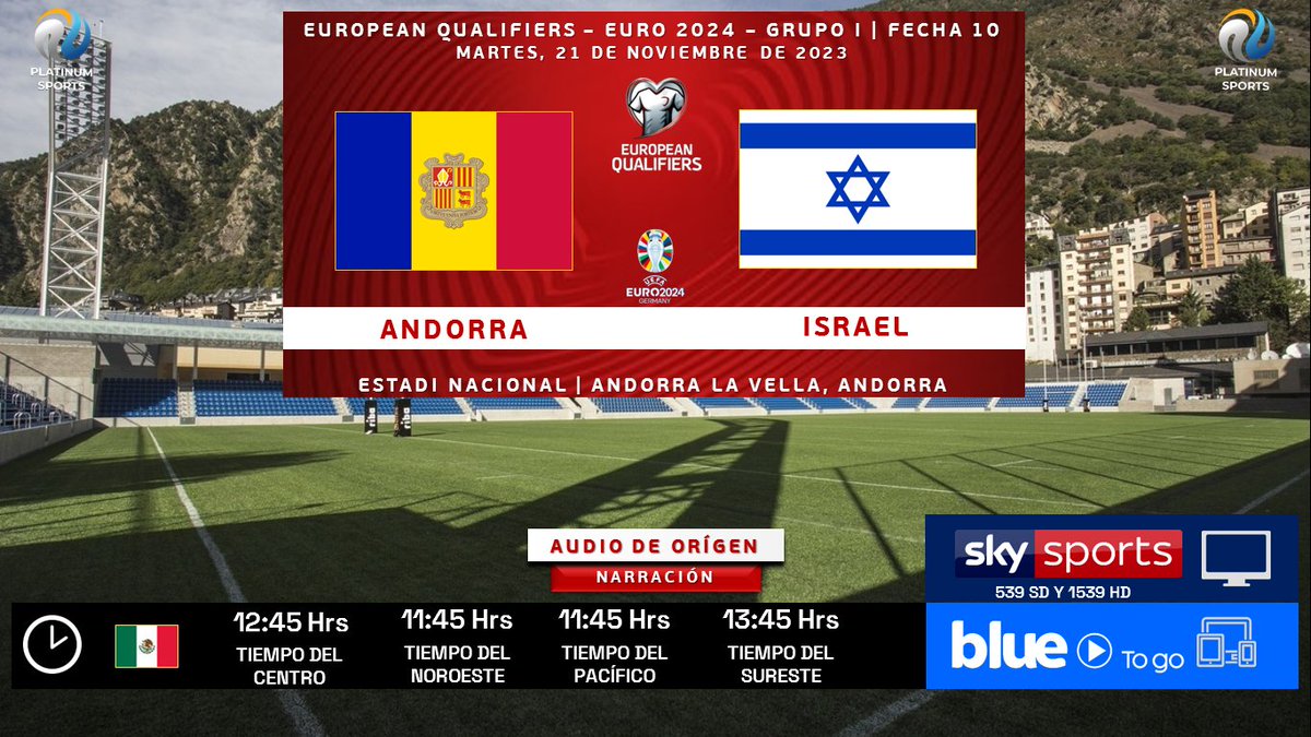 ramonovic09's tweet photo. #EuropeanQualifiers #EURO2024 #Fecha10
| 🇦🇩 #Andorra 🆚 #Israel 🇮🇱
🗓️ Hoy
🇲🇽 ⏰ 13:45 Hrs TC, 11:45 Hrs TP
📺 @SKYSportsMX 539 SD y 1539 HD
📱💻 #BlueToGo
🎤 Audio de Orígen
🤳🏼 #FutbolXSKY #ANDISR https://t.co/ixA3c4dbd6