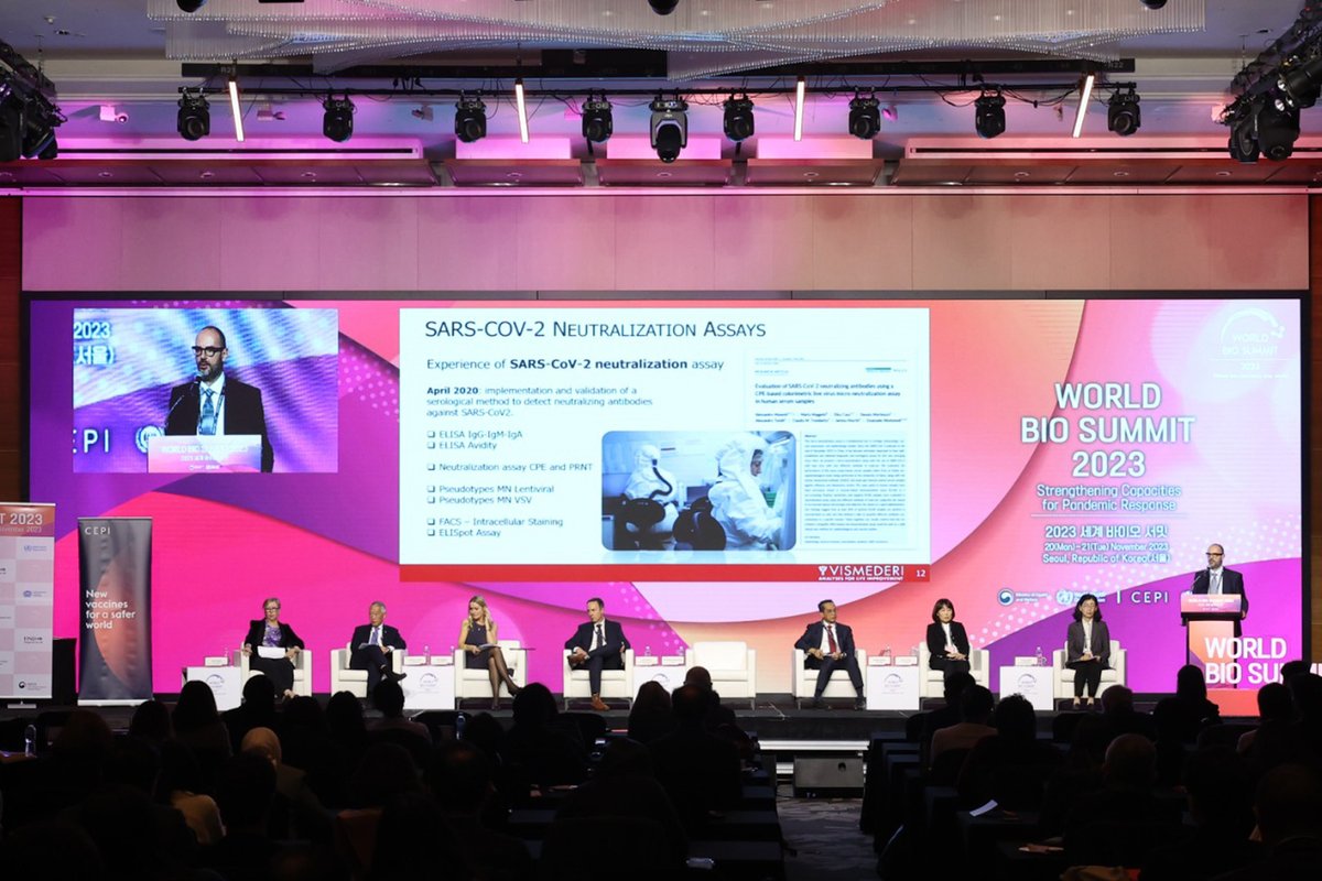 VisMederi's tweet photo. VisMederi, rappresentata dal Fondatore e CSO Prof. Emanuele Montomoli, ha svolto un ruolo fondamentale all'apprezzato World Bio Summit 2023 di #Seoul.
#VisMederi #gestionepandemie #diagnostica #worldbiosummit2023 https://t.co/znfywIzaHw