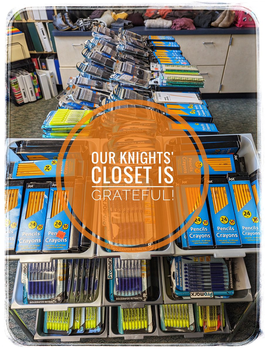 LeRoy_CSD's tweet photo. Wow! Need a pen, pencil, or highlighter? Our Jr.-Sr. Knights’ Closet is super supplied thanks to a recent donation! Many thanks for the continued support! #WERLR https://t.co/QSPGcRxIgL