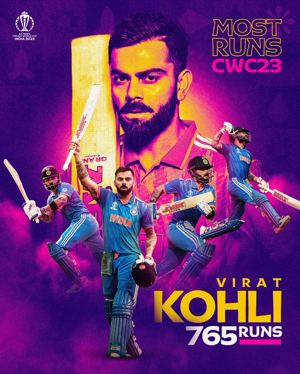 ICC's tweet photo. Rewriting history, one record at a time – just Virat Kohli things 🌟

✍️: https://t.co/2FlZcSvnJK https://t.co/Pm5X02TIdu