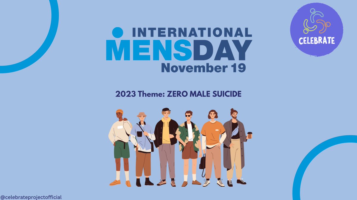 Sunday 19th November was #InternationalMensDay2023 and the theme was #ZeroMaleSuicide 

#MaleSuicide
#CELEBRATE #CELEBRATEProject #InternationalMensDay #PositiveMasculinity #MentalHealth #MensHealth